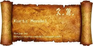 Kurtz Mendel névjegykártya